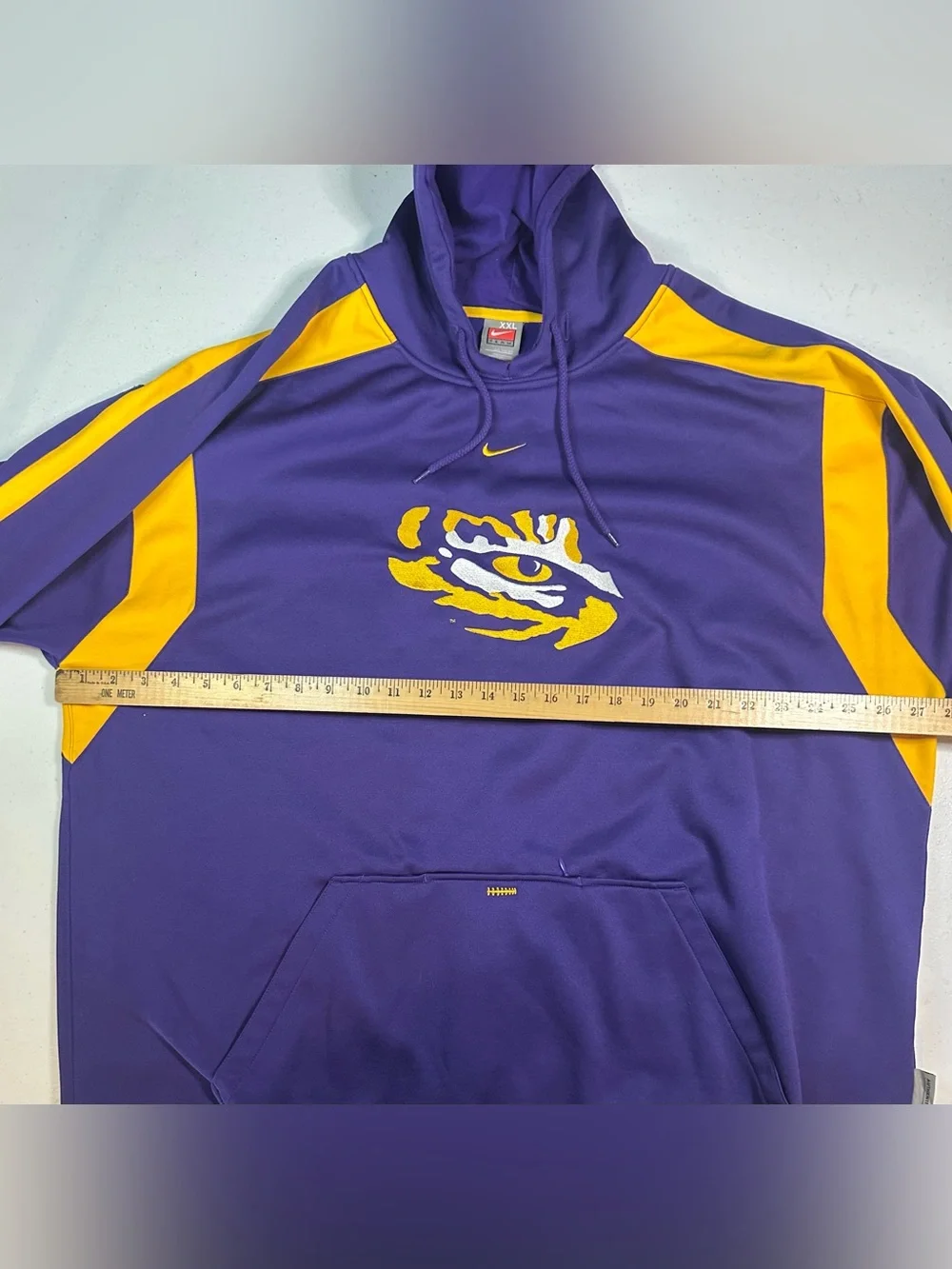 Nike LSU Tigers Purple Gold Therma-FIT Hoodie Pullover NCAA Football‎ Size XXL